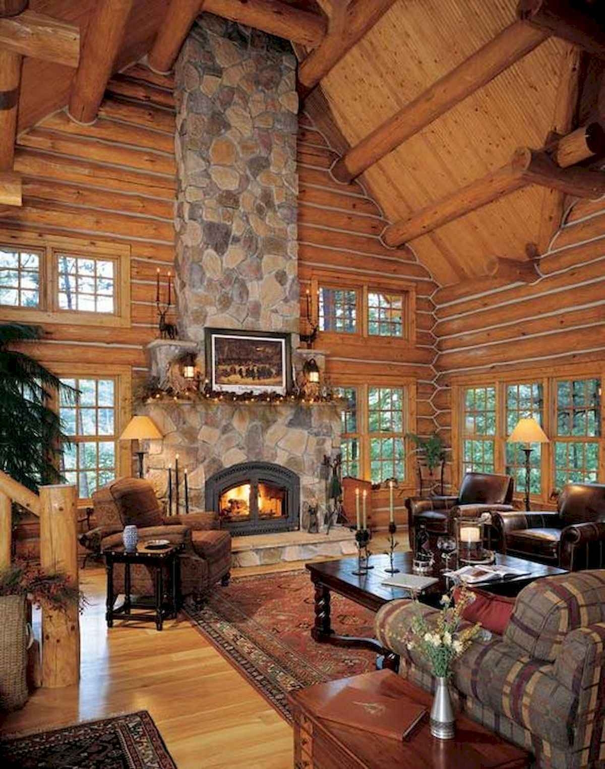 50 Exotic Traditional Fireplace Cabin To Create A Romantic Atmosphere