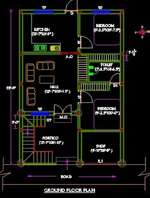 40 X Village House Plans With Pdf And Autocad Files First Floor Plan Designs 40 X Village House Plans With Pdf