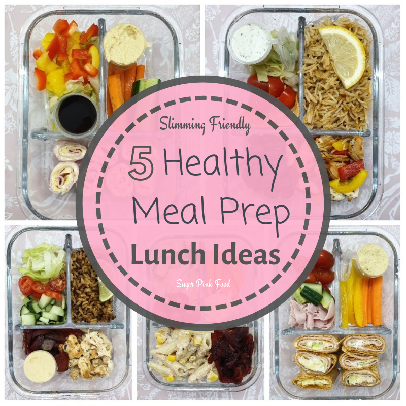 5 Healthy Make Ahead Meal Prep Lunches & Shopping Lists | Sugar Pink