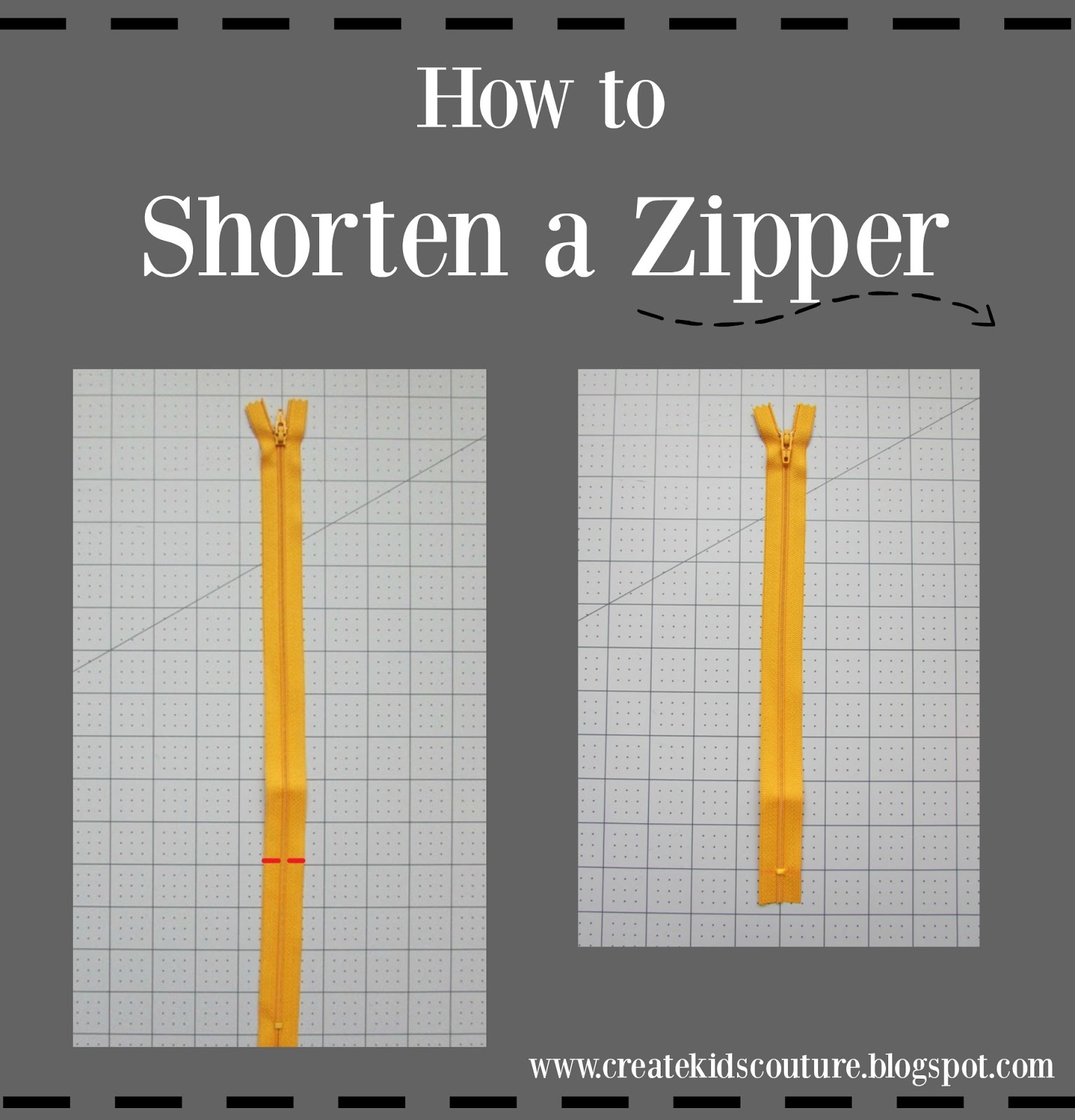 Create Kids Couture How to Shorten a Zipper