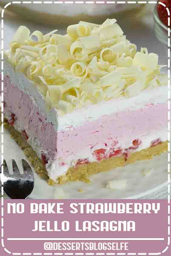 No Bake Strawberry Jello Lasagna is quick and easy dessert recipe for refreshing summer sweet treat and use only few ingredients: fresh strawberries, whipped cream, strawberry Jello, cream cheese, Golden Oreo, white chocolate and strawberry Greek yogurt. #DessertsBlogSelfe #chocolate #SummerDesserts #nobake #videos #creamcheeses No Bake Strawberry Jello Lasagna is quick and easy dessert recipe for refreshing summer sweet treat and use only few ingredients: fresh strawberries, whipped cream, strawberry Jello, cream cheese, Golden Oreo, white chocolate and strawberry Greek yogurt. #DessertsBlogSelfe #chocolate #SummerDesserts #nobake #videos #creamcheeses