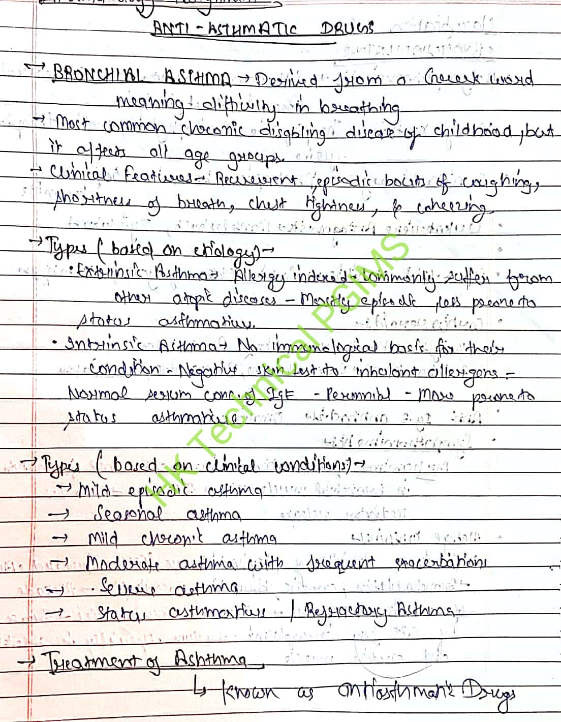 Download Notes Antiasthmatic Drugs and their Classification