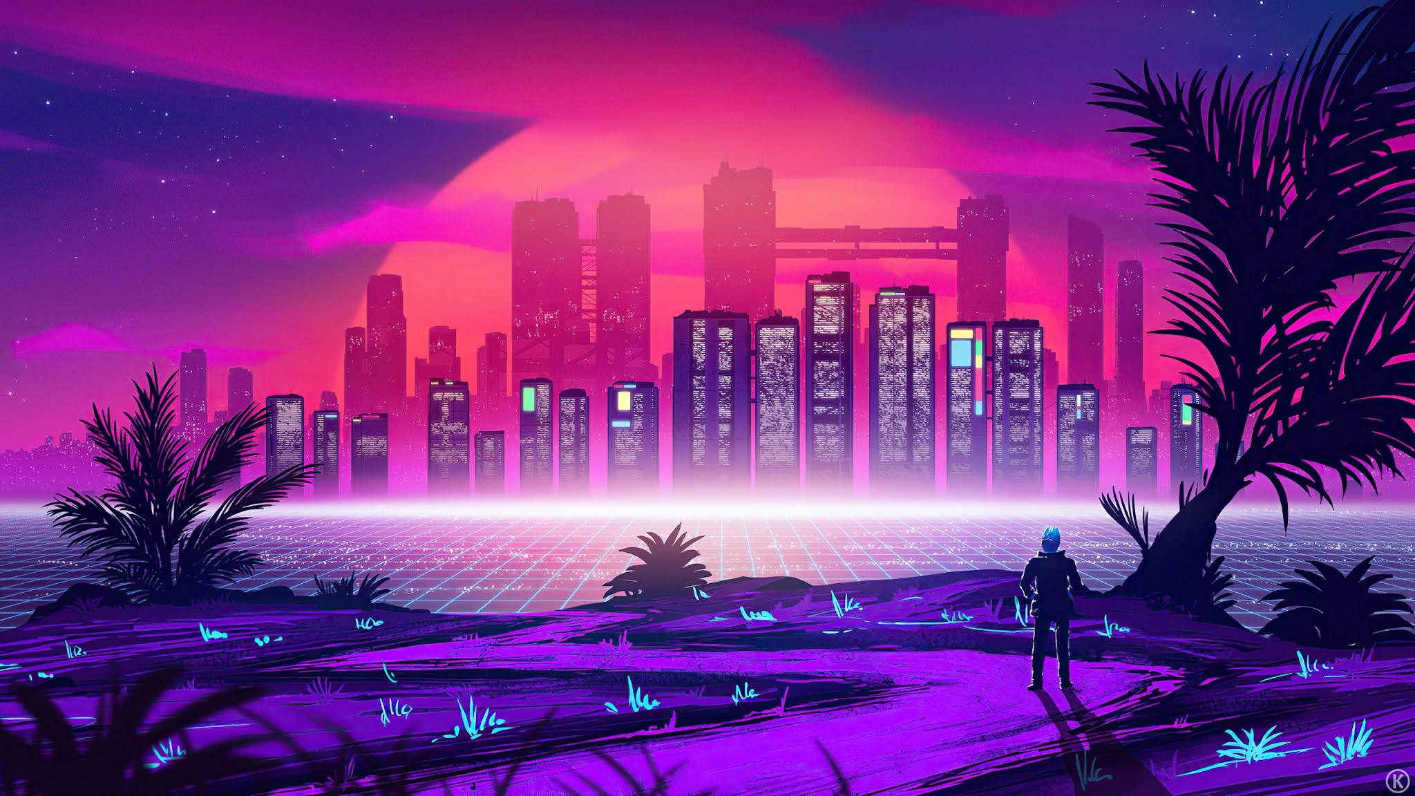 Synthwave City Wallpaper