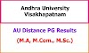 Andhra University Distance PG Exam Results 2022 - MA MCom MSc 