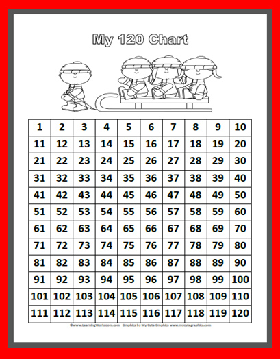 Fill In Number Chart 1 120