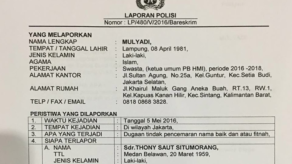 Pb Hmi Resmi Melaporkan Pencemaran Oleh Pimpinan Kpk Ke Mabes