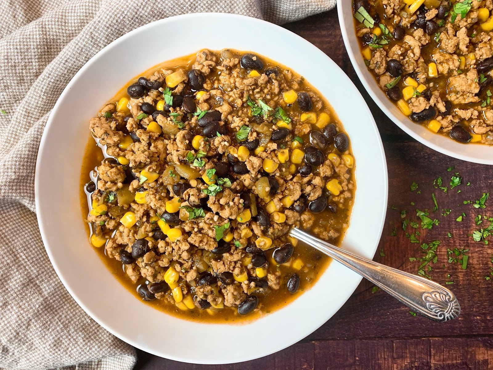 Chicken Chili with Black Beans and Corn