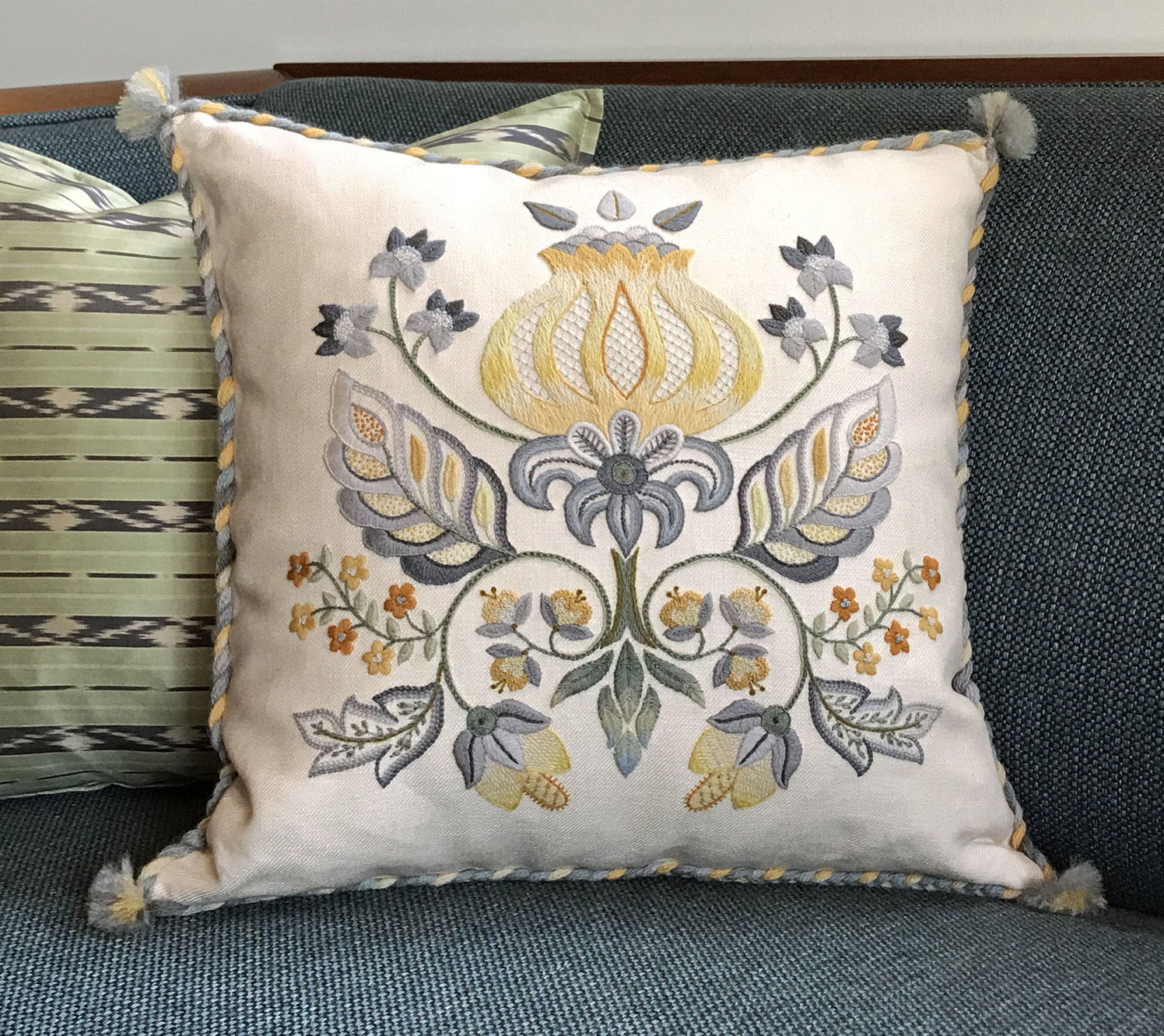 Pillow with Braided Cord Trim