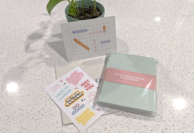 Iamkai personal planner flat lay
