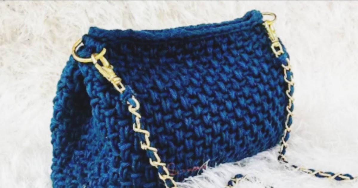 clutch de crochê fio de malha passo a passo