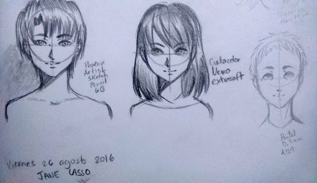 caras en estilo manga