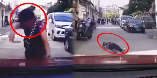 Emak-Emak Ngotot Pengen Ditabrak Mobil dan Bunuh Diri, Warga Malah Ngakak Lihat Aksinya Emak-Emak Ngotot Pengen Ditabrak Mobil dan Bunuh Diri, Warga Malah Ngakak Lihat Aksinya