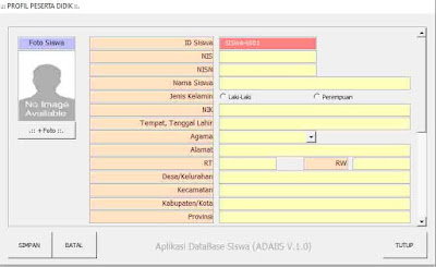 Download Aplikasi Database Siswa Menggunakan Excel Aplikasi Excelku