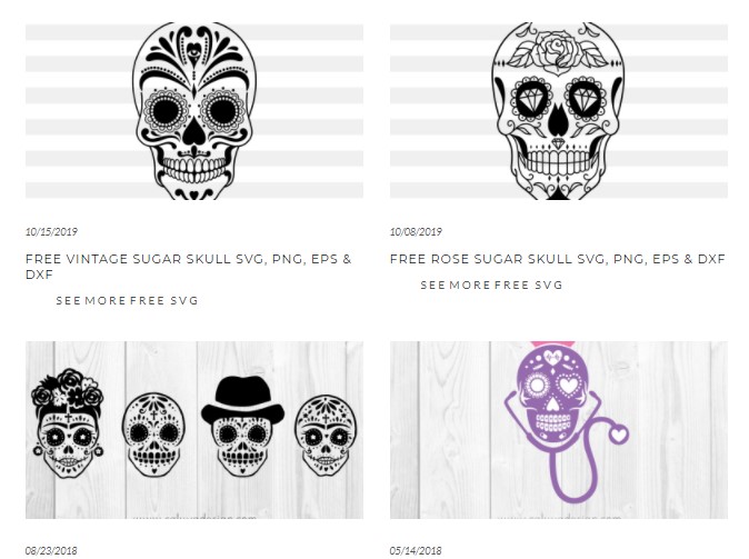 Sugar Skull SVG Free Layered File ⋆ Extraordinary Chaos