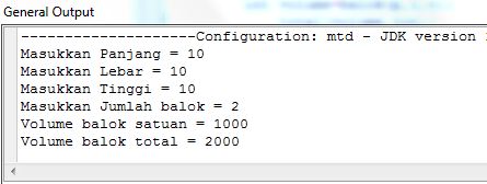 Menghitung Volume Balok dalam Java dengan Method Menghitung Volume Balok dalam Java dengan Method