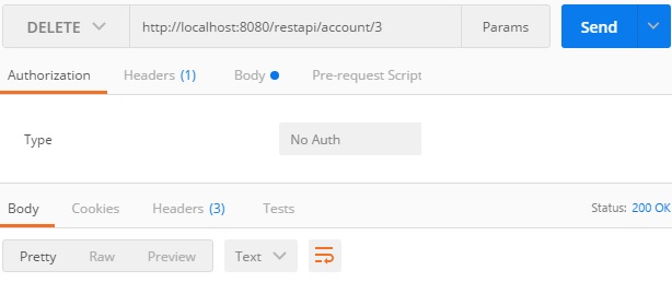 Spring Restful webservice Http DELETE method