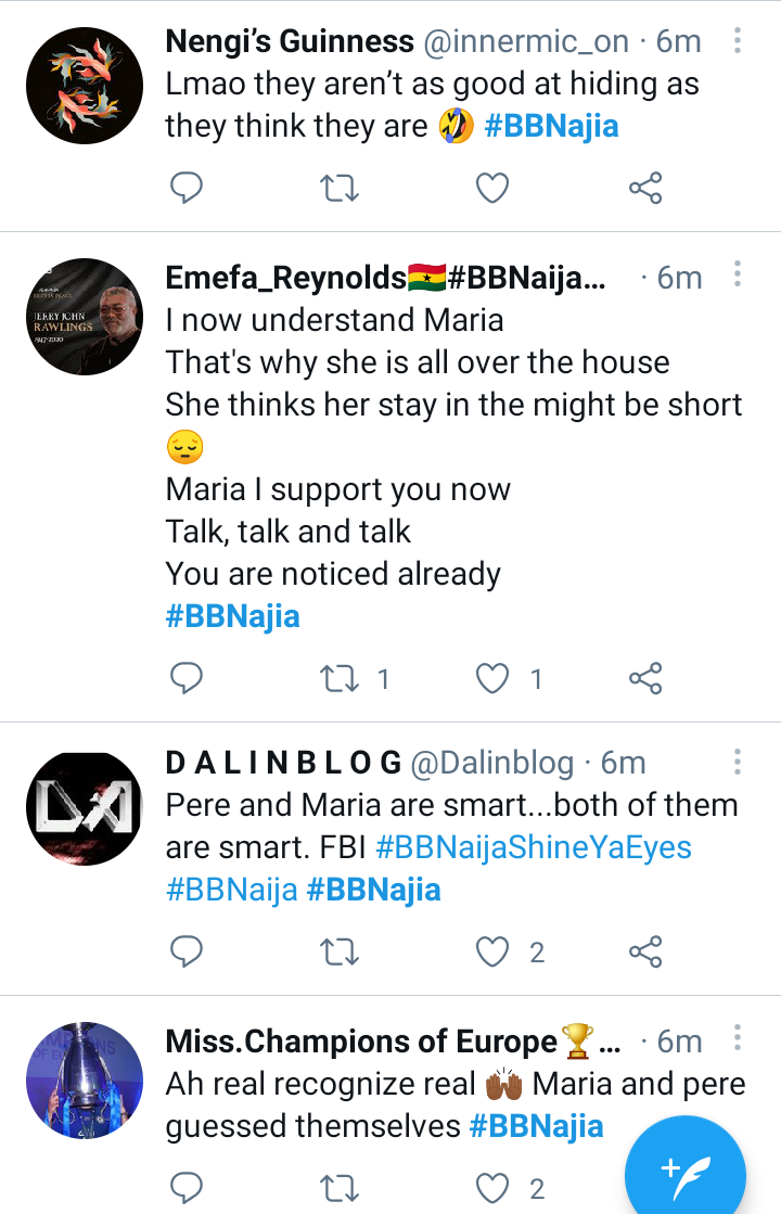 BBNaija 2021: Reactions As Big Brother Revealed That Maria And Pere As The Wildcats