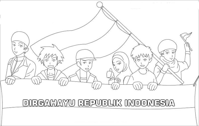 Sketsa lomba mewarnai 17 agustus | Dela Pradnya