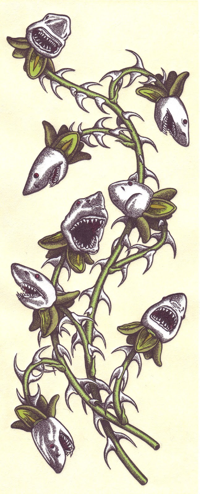 Abigail Rorer art Abigail Rorer art, a shark plant with thorns