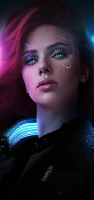 CYBERPUNK 2077 - BLACK WIDOW WALLPAPER BACKGROUND MOBILE PHONE