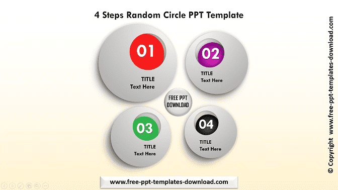4 Steps Random Circle PPT Template Light