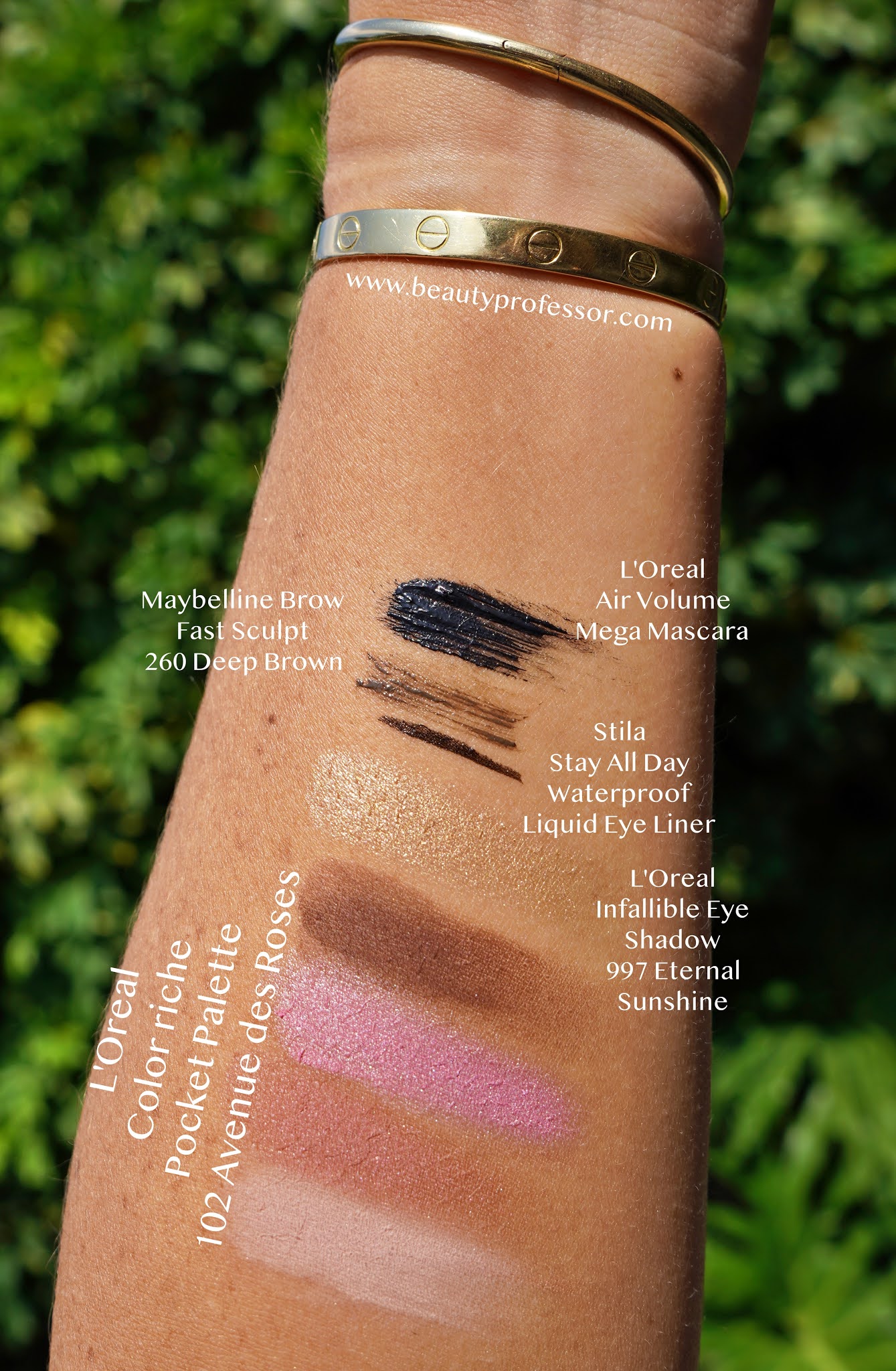 L'oreal makeup swatch on an arm