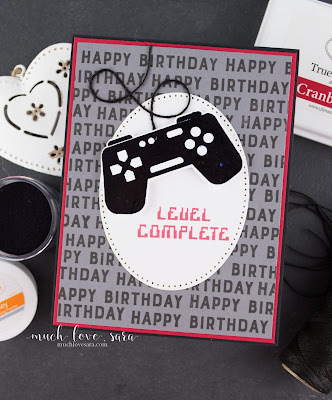 This fun birthday card is perfect for a video gamer.  Created using Fun Stampers Journey Game On ATS stamp set.  