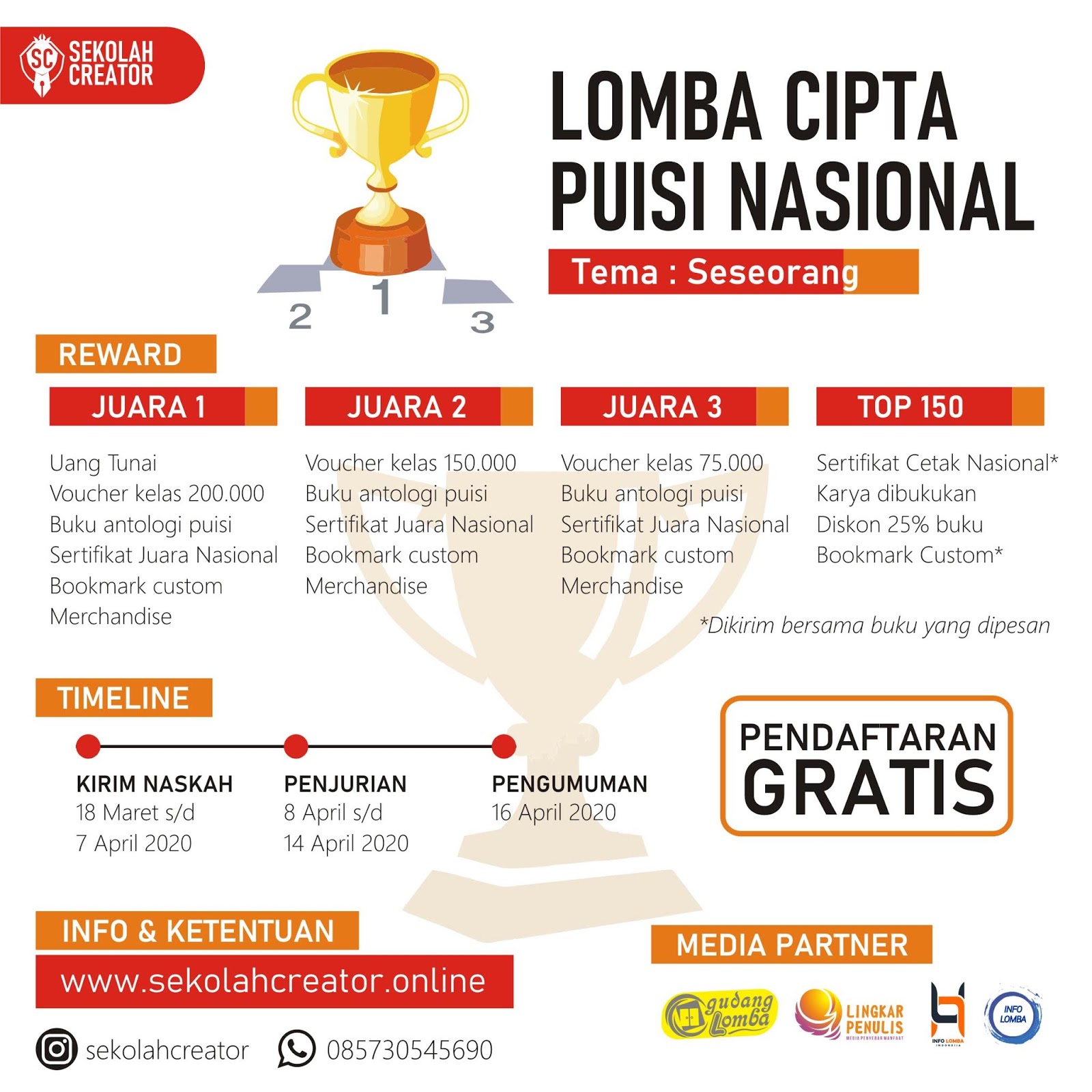 Lomba Puisi Online Gratis 2020 Ada Lomba