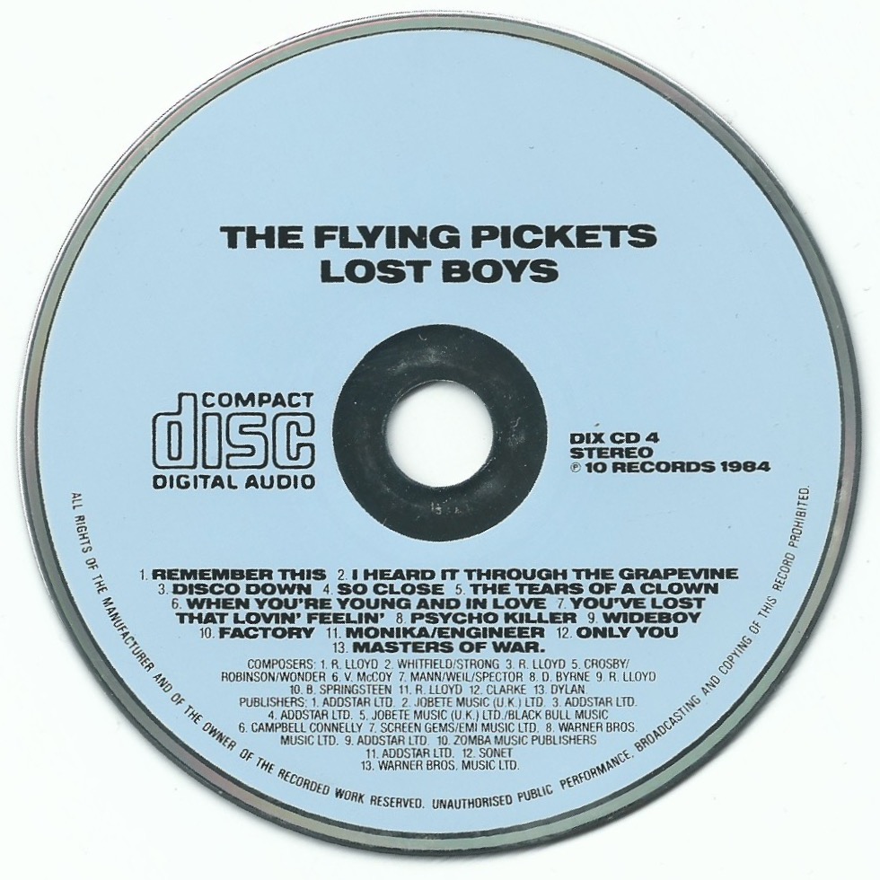 The First Pressing CD Collection The Flying Pickets Lost Boys