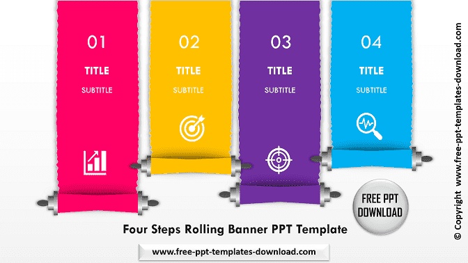 Four Steps ROLLING BANNER PPT Template Download
