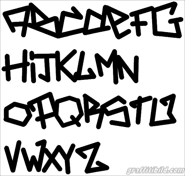 Graffiti schrift abc, graffiti alphabet a-z
