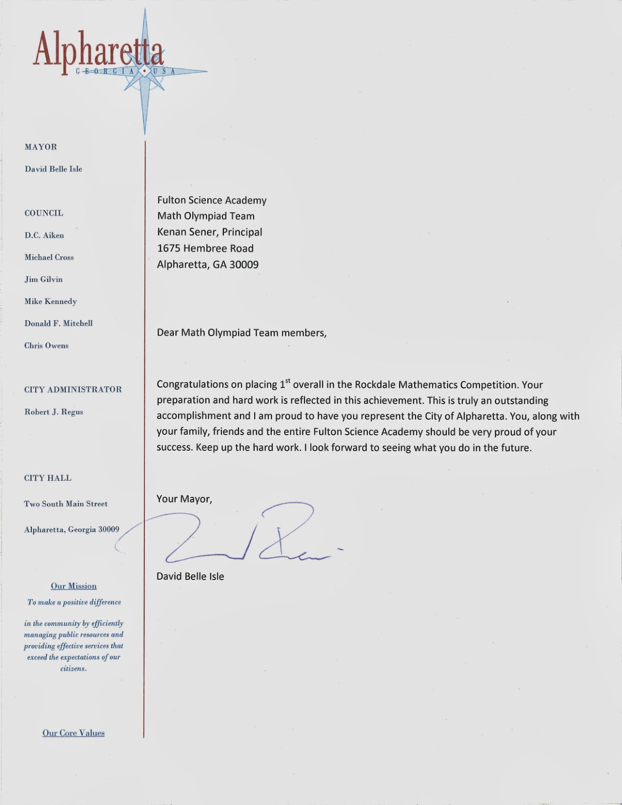 Fulton Science Academy: 2013