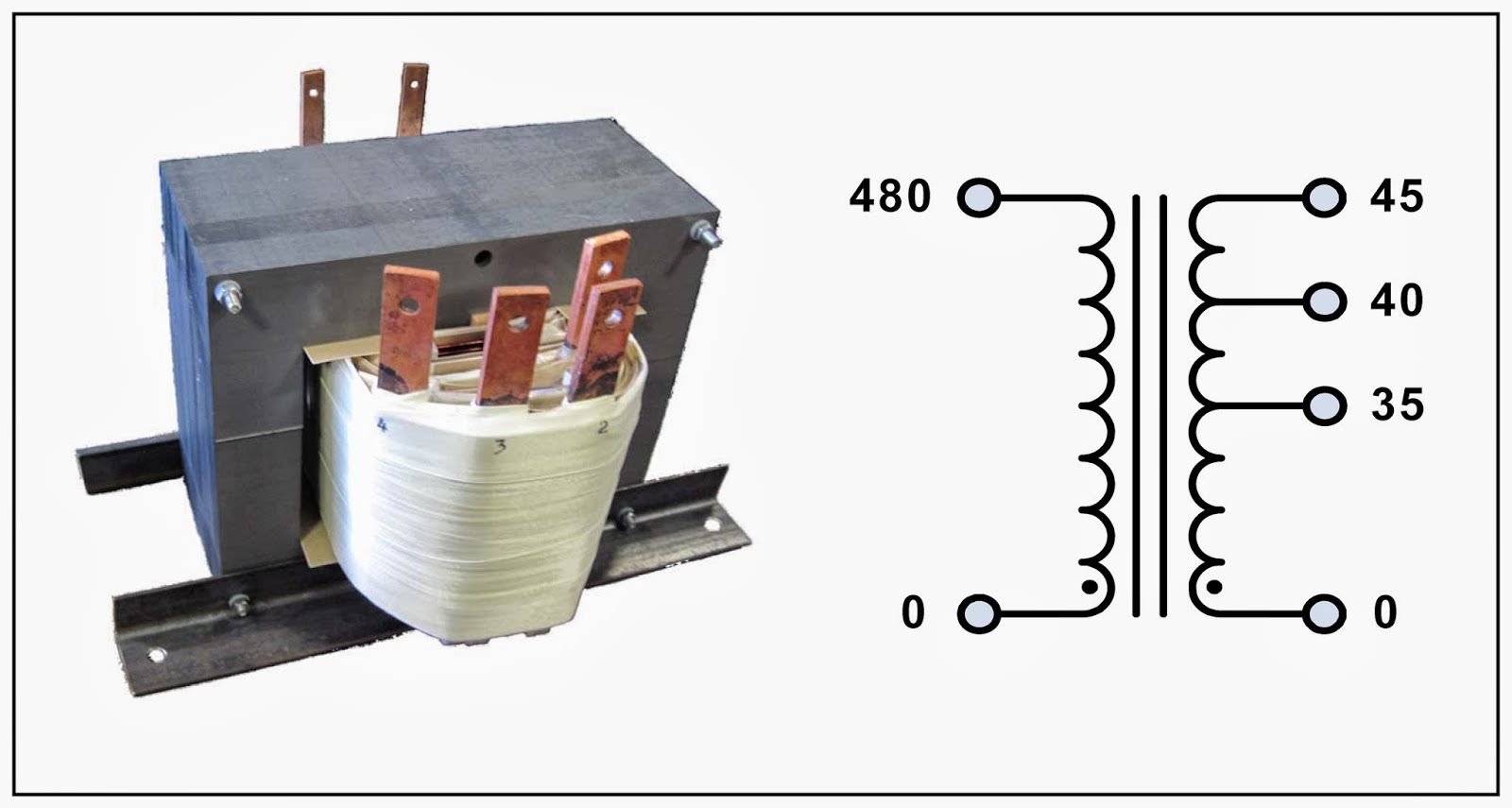 L/C Magnetics: Tap Transformer, 12 KVA, P/N 18828N, Input 480 VAC