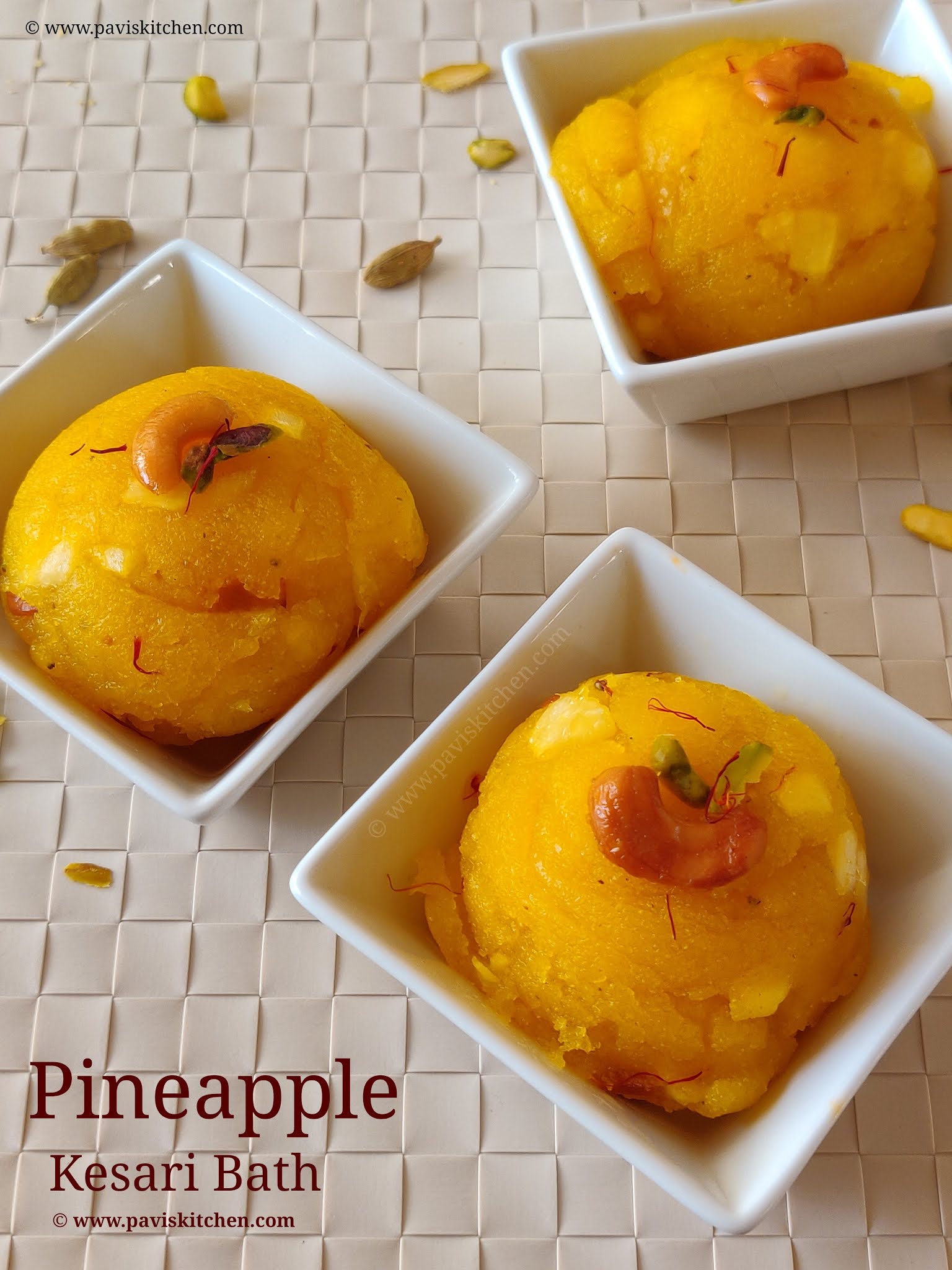 Pineapple kesari recipe | pineapple rava kesari | pineapple kesari bath