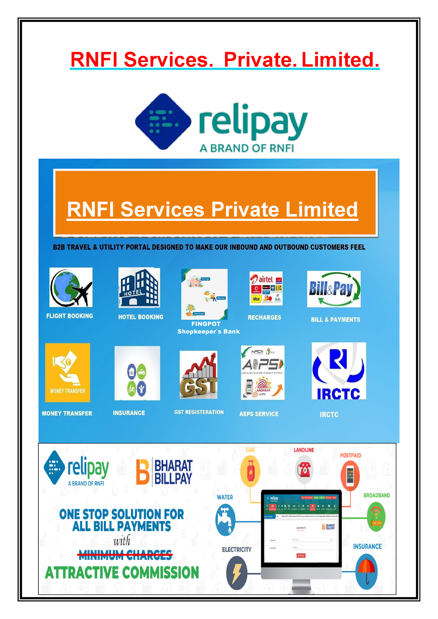 AERPS, DMT, MONEY TRANSFER, RECHARGE, BIL PAY, INSURANCE