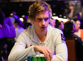 Viktor Blom playing Day 2c in the 2012 WSOP Main Event