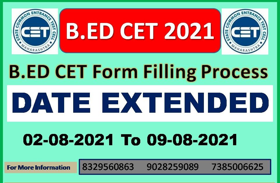 MAH B.ED CET ONLINE REGISTRATION 2021 DATE EXTENDED B.Ed.CET 2021