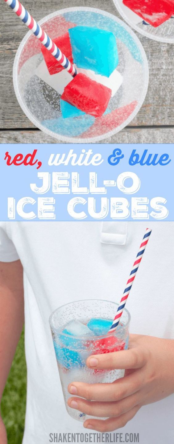 Red, White & Blue Jello Ice Cubes Easy Recipes Healthy