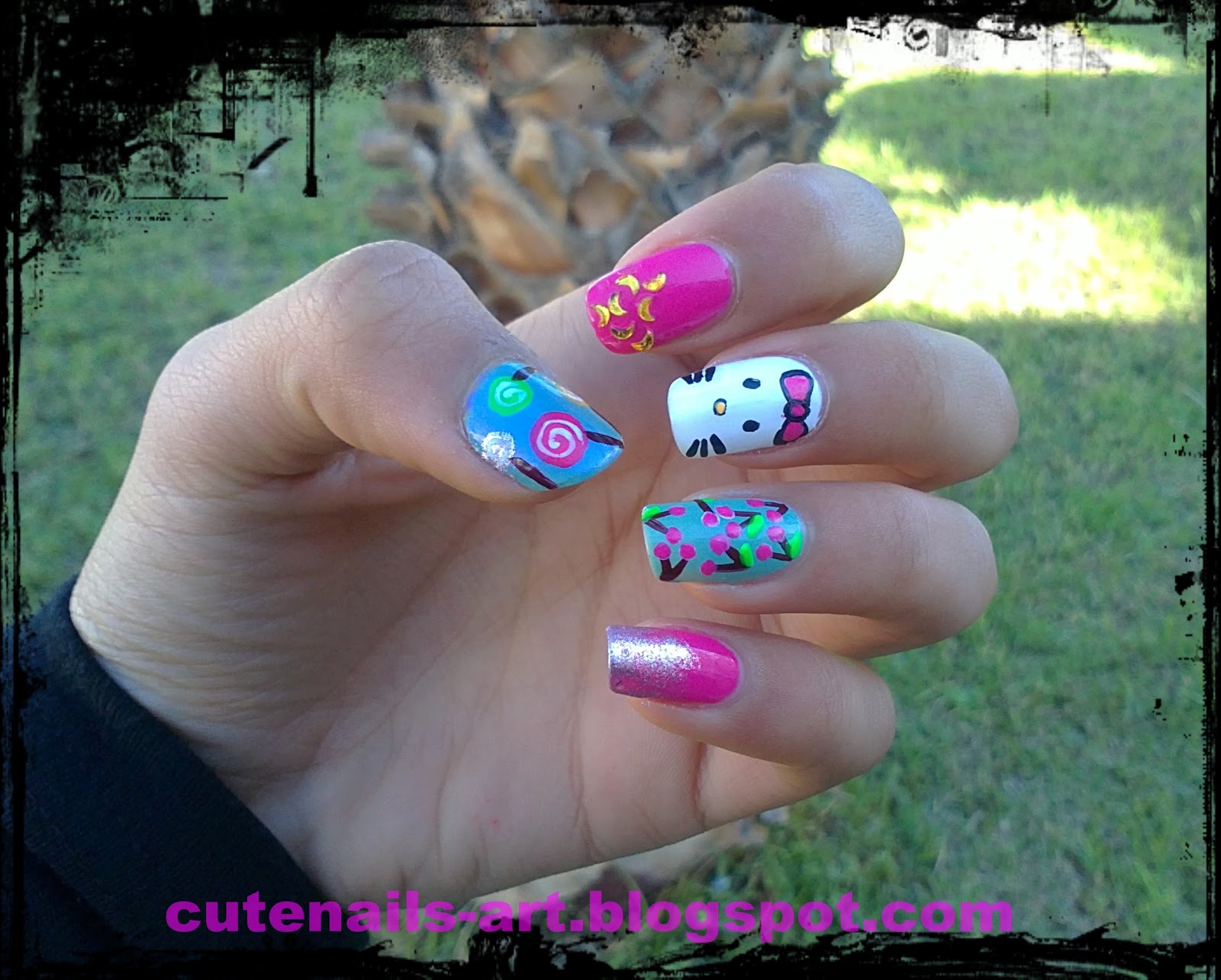 Cute Hello Kitty Nail Art on Tumblr - wide 7