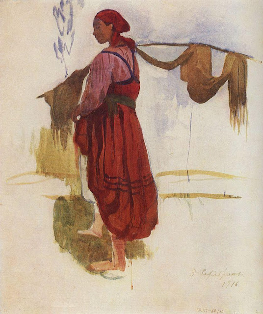 Серебрякова Зинаида Евгеньевна - Женщина с коромыслом. 1916