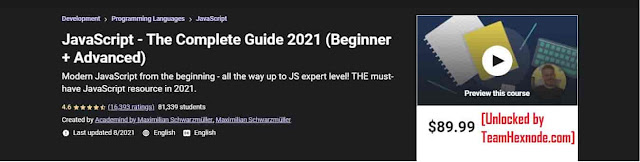 JavaScript - The Complete Guide 2021 (Beginner + Advanced)