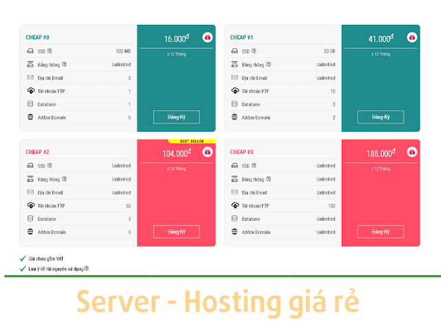 Hosting và Server giá rẻ nhất Việt Nam
