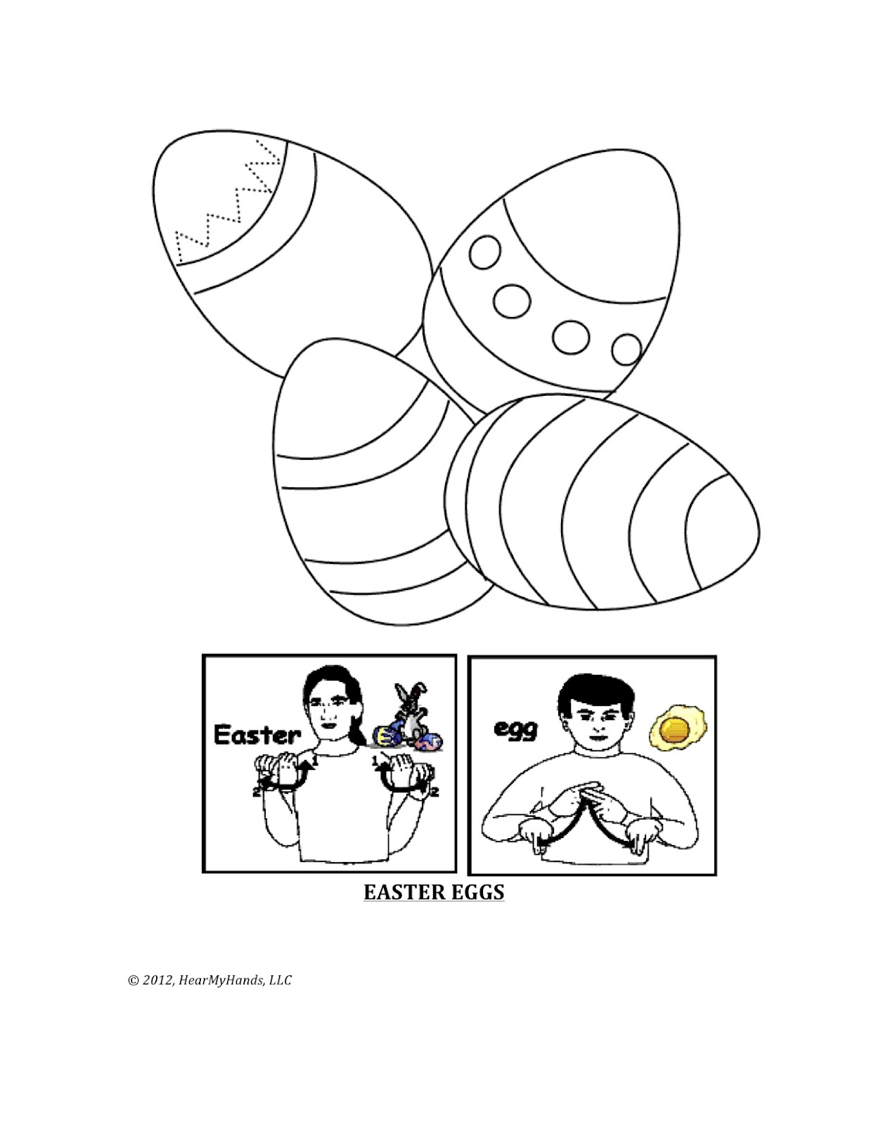 HearMyHands ASL EASTER EGG craft with Sign Language!