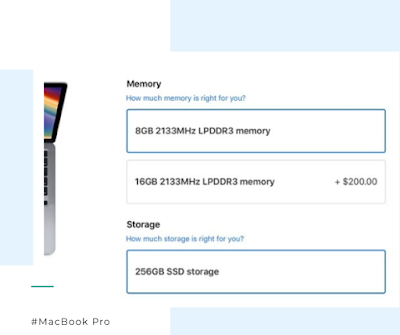le prix d'une mise à niveau de RAM sur un MacBook Pro 13 pouces