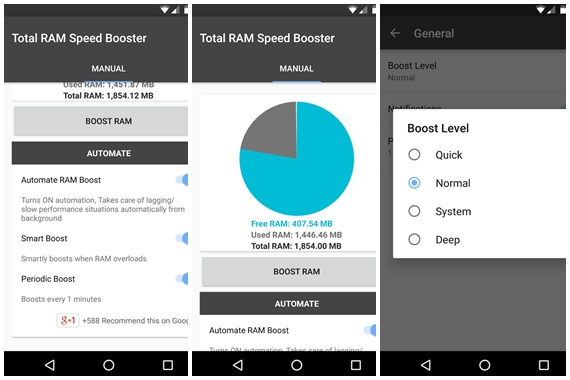 تطبيق Total RAM Speed Booster المدفوع لتسريع و تنظيف هاتف الأندرويد