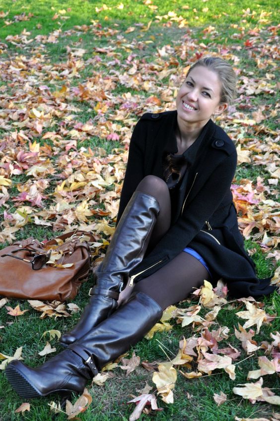 Nature, boots and pantyhose | Just Boots and High Heels