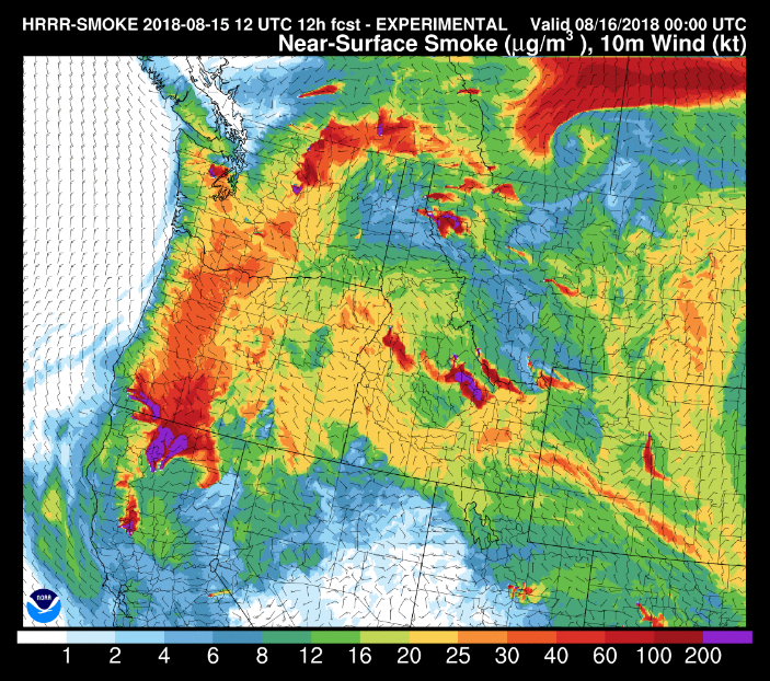 Statewide Smoke Forecast for Wednesday and Thursday