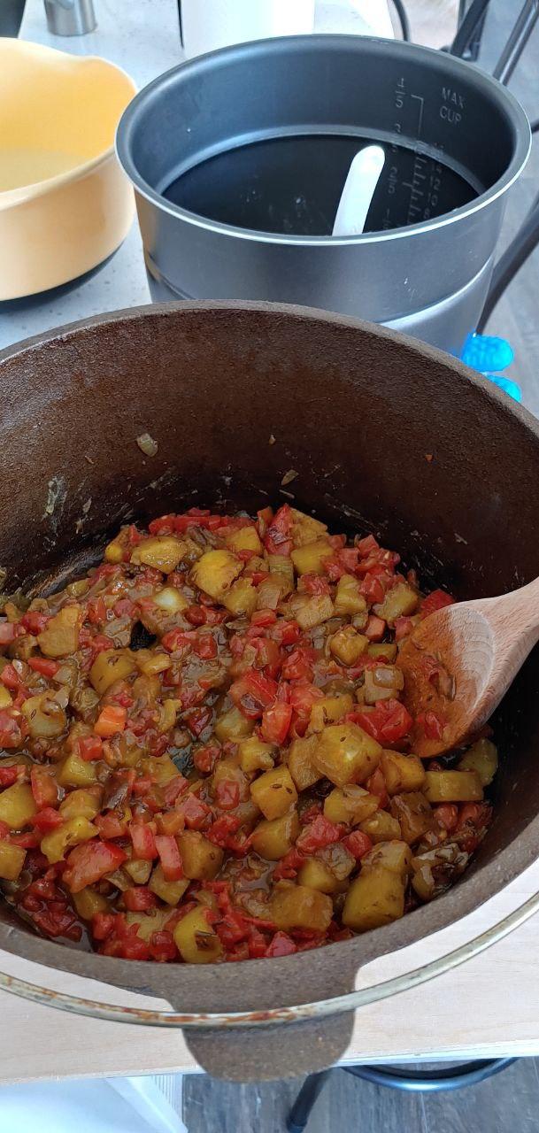 BYU Dutch Oven and Camp Cooking Spicy Ghurma Aloo (cumin potato curry)