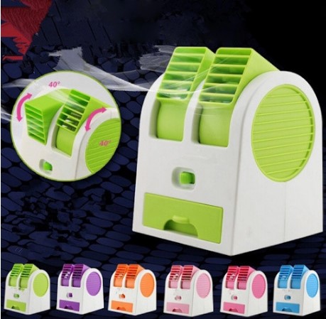 Quạt điều hòa mini khay đá loại 2 cửa, màu ngẫu nhiên