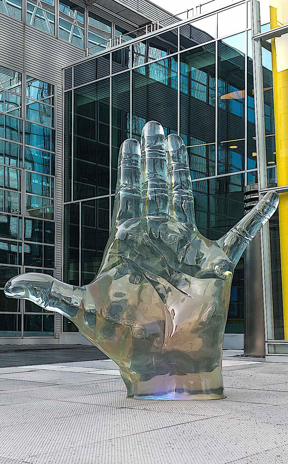 glass sculpture Germany 2016 a glass sculpture of a giant hand, Germany 2016